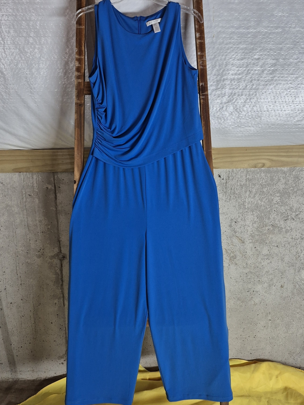 London Times Wide-Leg Sleeveless Jumpsuit - Blue